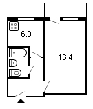 площадь 30/16.4/6 планировка