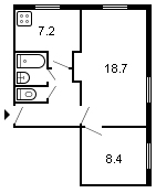 площадь 43/27.1/7.2 планировка