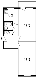 площадь 50/34.6/6.2 планировка