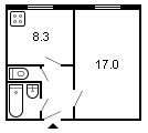 площадь 33/17/8.3 планировка
