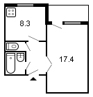площадь 33/17.4/8.3 планировка