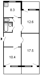 площадь 63/40.5/8.3 планировка