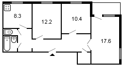 площадь 69/40.2/8.3 планировка
