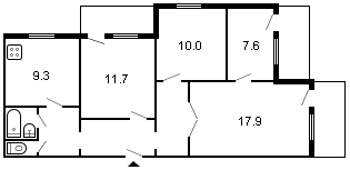 площадь 76/47.2/9.3 планировка