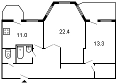 площадь 72/35.7/11 планировка