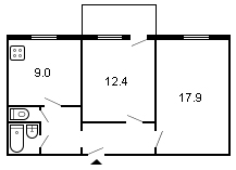 площадь 53/30.3/9 планировка