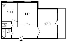 площадь 57/32/10.1 планировка