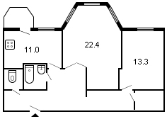 площадь 72/35.7/11 планировка