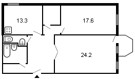 площадь 78/41.8/13.3 планировка