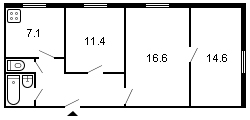 площадь 62/42.6/7.1 планировка