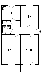 площадь 65/45/7.1 планировка