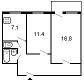 площадь 51/28.2/7.1 планировка