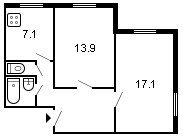 площадь 51/31/7.1 планировка