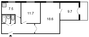 площадь 61/40/7.5 планировка