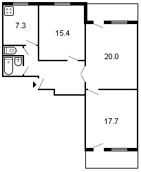 площадь 78/53.1/7.3 планировка