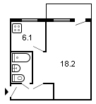 площадь 31/18.2/6.1 планировка