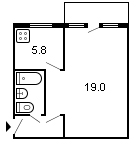 площадь 31/19/5.8 планировка