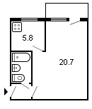 площадь 31/20.7/5.8 планировка
