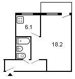 площадь 33/18.2/6.1 планировка