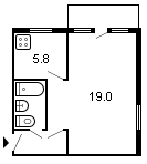 площадь 31/19/5.8 планировка