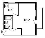 площадь 31/18.2/6.1 планировка