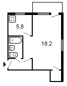 площадь 31/18.2/5.8 планировка