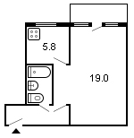 площадь 33/19/5.8 планировка