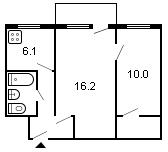площадь 41/26.2/6.1 планировка