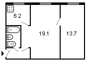 площадь 45/32.8/6.2 планировка
