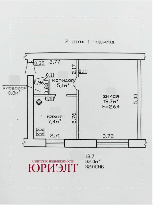  32м.кв., комнат 1, Гомеля